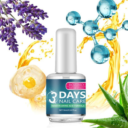 3 Days Nail Care Formula with Keratin Amino Acid & Aloe for Superior Nail Nourishment 16ml Bottle for Healthy Nails Manicure
