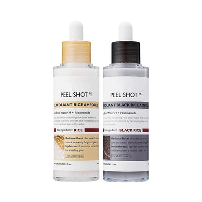 🏆Flash Sale⚡ 50K+ SOLD! Peel Shot Glow Rice Ampoule Duo - Serums for Brightening, Exfoliating, and Moisturizing🌾