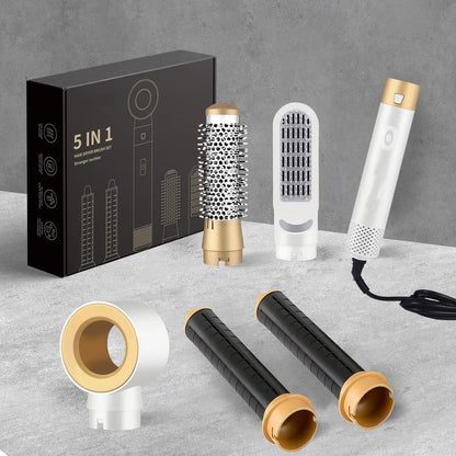 🏆Flash Sale⚡ 50K+ SOLD!Hair Dryer 5 in 1 Hair Styler Set With Millions of Negative ions, Auto Hair Curlers, Detachable Comb Heads for Auto Curling Iron, Volumizing and Straightening, Air Hair Curler, Hot Air Brush