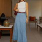 ✨🔥Women's High-Waist A-Line Denim Maxi Skirt💞