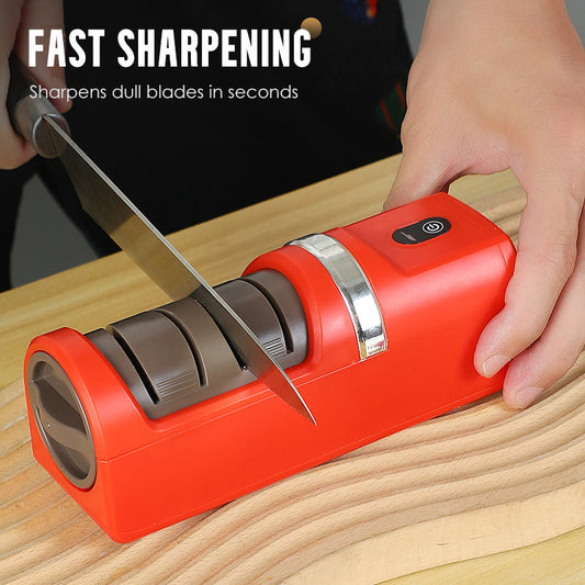 🔪⚡ Automatic kitchen knife sharpener: 3-stage sharpening system for fast, gentle sharpening ✨🗜️ Compact design – simple, safe & durable.