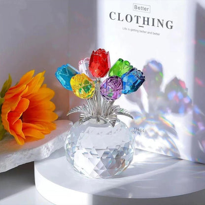 🌹50% OFF FLASH SALE ! ⚡ Everlasting Crystal Rose Flower Figurine in Vase – Sparkling Crystal Craft, Eternal Flower Design, Exquisite Vase Set & Elegant Home Decor 💎